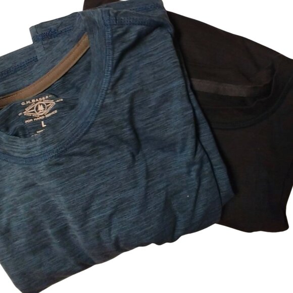 G.H.Bass & Co Quick Dry Blue & Gray Workout T-Shirts Set of 2, Men's L, EUC - Picture 3 of 16